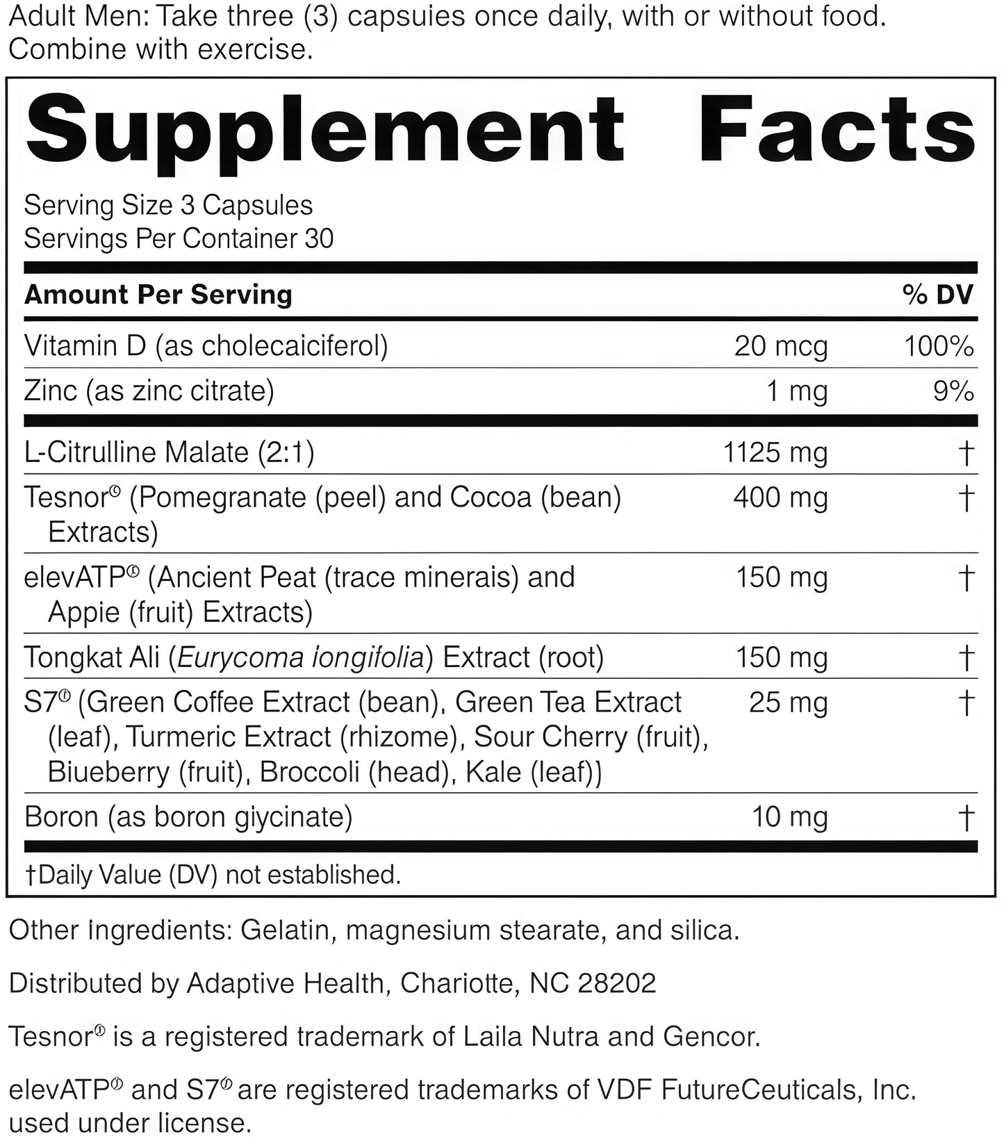 Nugenix Total-T2 - Testosterone Booster and Nitric Oxide Booster for Men, Tesnor, S7, ElevATP, Tongkat, Citrulline, Nitric Oxide and Testosterone Supplement for Men (90 Count)